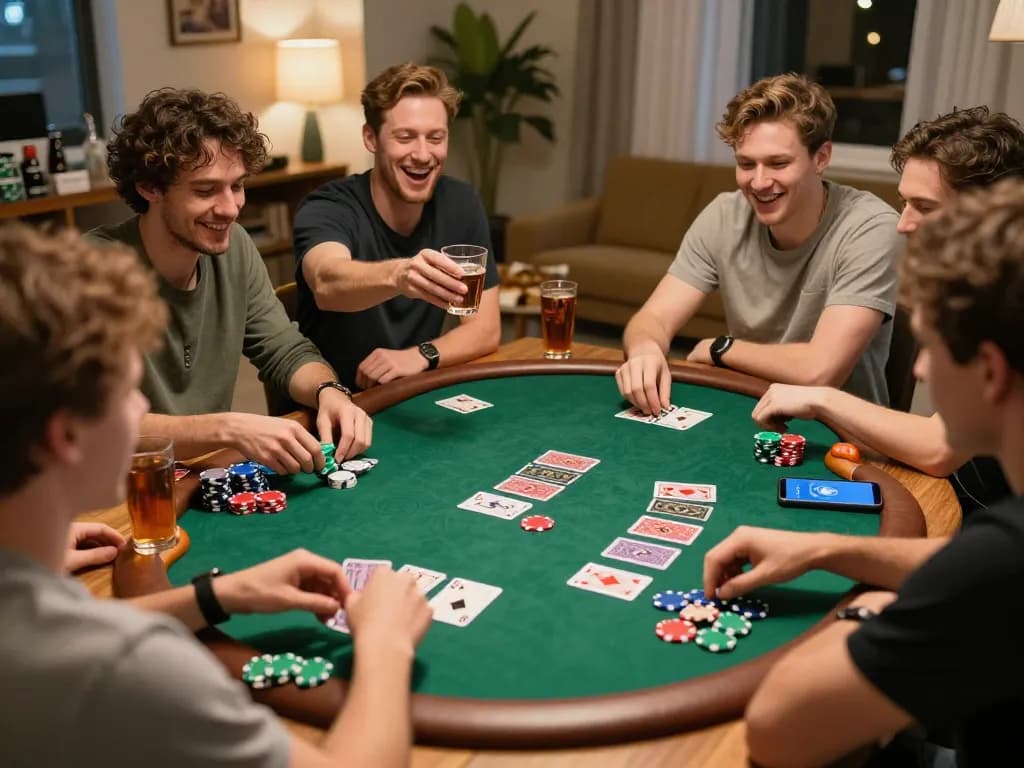Maxpoker88 poker night with friends showcasing vibrant gameplay and strategic card analysis.