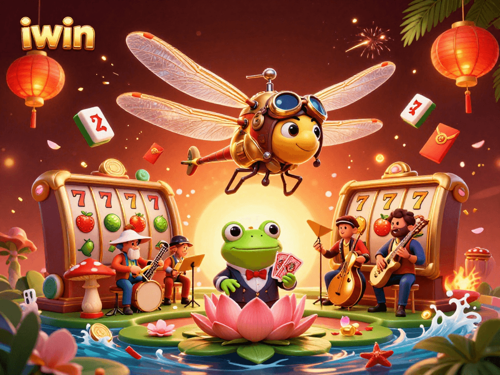 Experience thrilling encounters as the iwin dragonfly pilot oversees lively card games at the lily pad casino.
