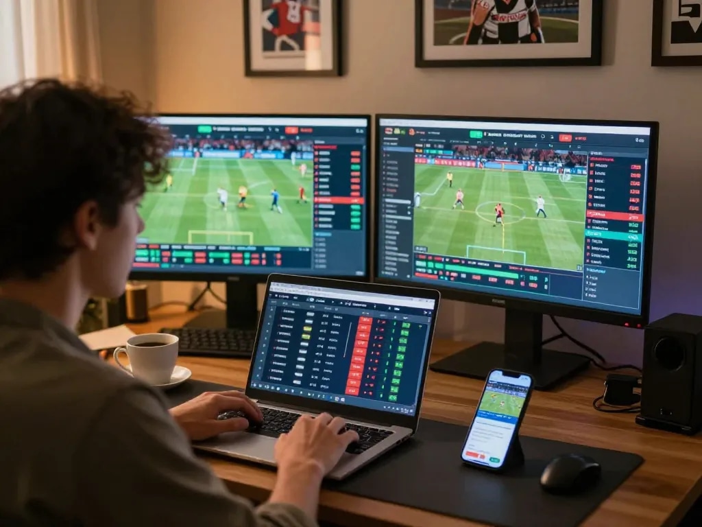Soi kèo nhà cái showcases an engaging online sports betting setup with live odds and game details.