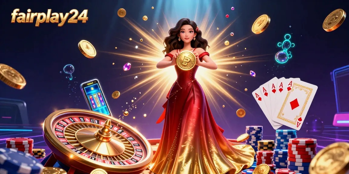 Engage with fairplay24 for thrilling online betting, featuring vibrant casino elements and dynamic visuals.