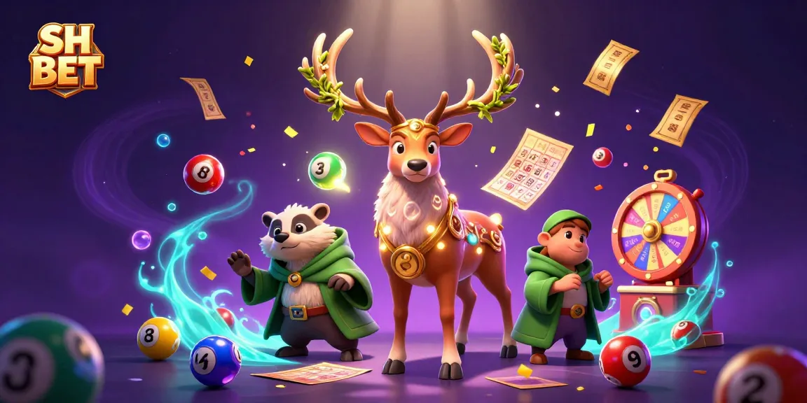 Win big with SH BET in this vibrant 3D casino illustration featuring playful games and lucky symbols.