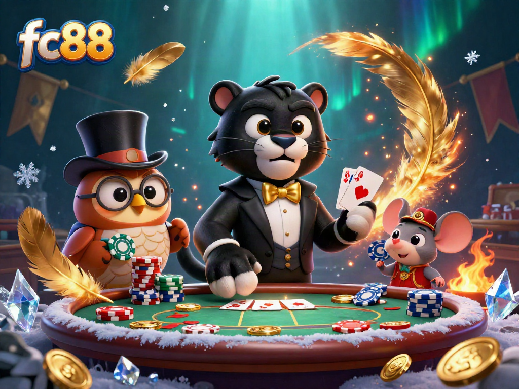 Experience thrilling poker action with fc88, where luck and strategy converge amidst dynamic casino elements.