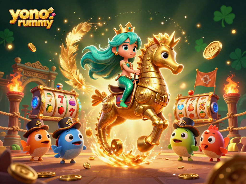 Mengunduh dan bermain Yono Rummy dengan mermaid dan kuda laut yang menggemaskan