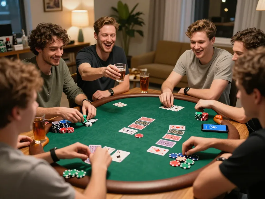 Maxpoker88 poker night with friends showcasing vibrant gameplay and strategic card analysis.