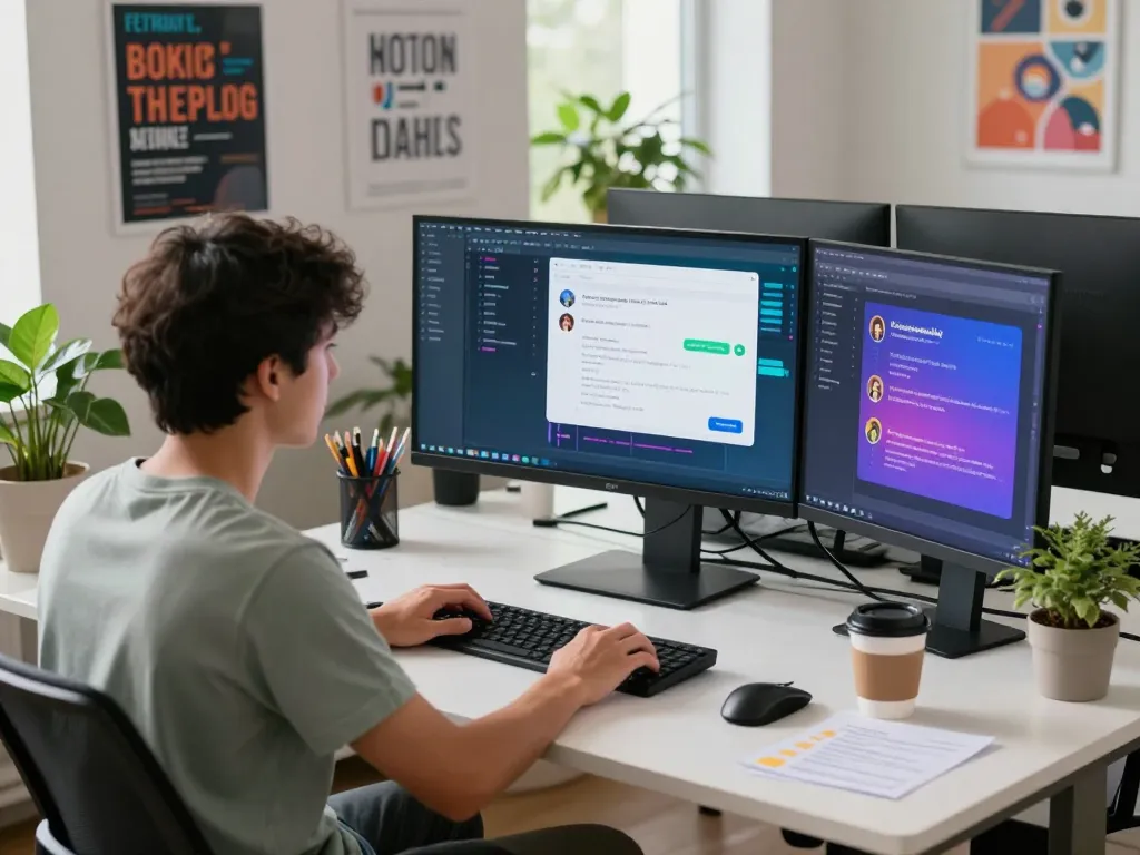 Engaged developer utilizing juicy ai technology in a modern workspace.