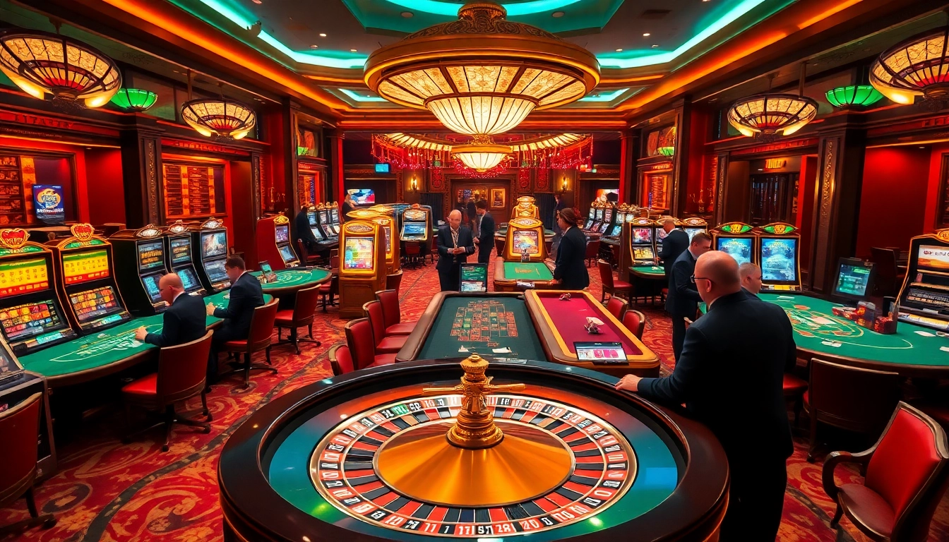 Experience the excitement of the hidden wiki site in a luxurious casino environment with roulette and poker tables.
