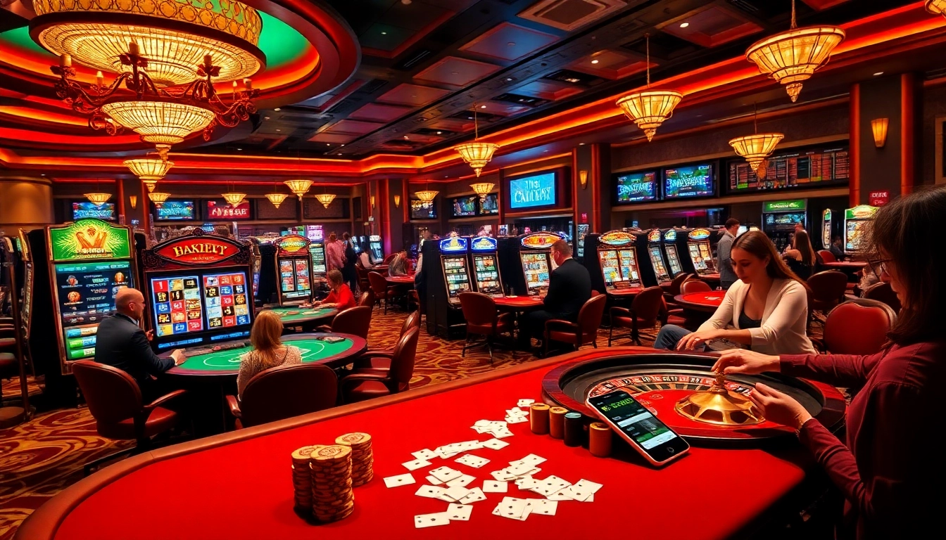 Engage in thrilling gameplay at 8kbet casino tables with vibrant slot machines and dynamic betting activities.