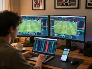 Soi kèo nhà cái showcases an engaging online sports betting setup with live odds and game details.